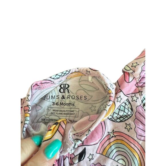 Bums and Roses Could've Pooled Me Cap Sleeve Ruffle Romper 3-6 Months VGUC - Picture 3 of 3